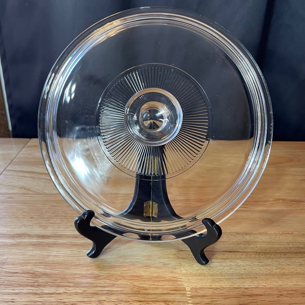 Vintage Pyrex Clear Glass Lid G1C Sunburst Design Replacement Cover 8.5 Inch